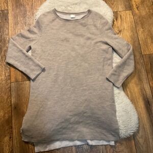 Poetry Sweater Size 10  Wool Tunic Long Sleeve Tan‎ Side Slits Womens